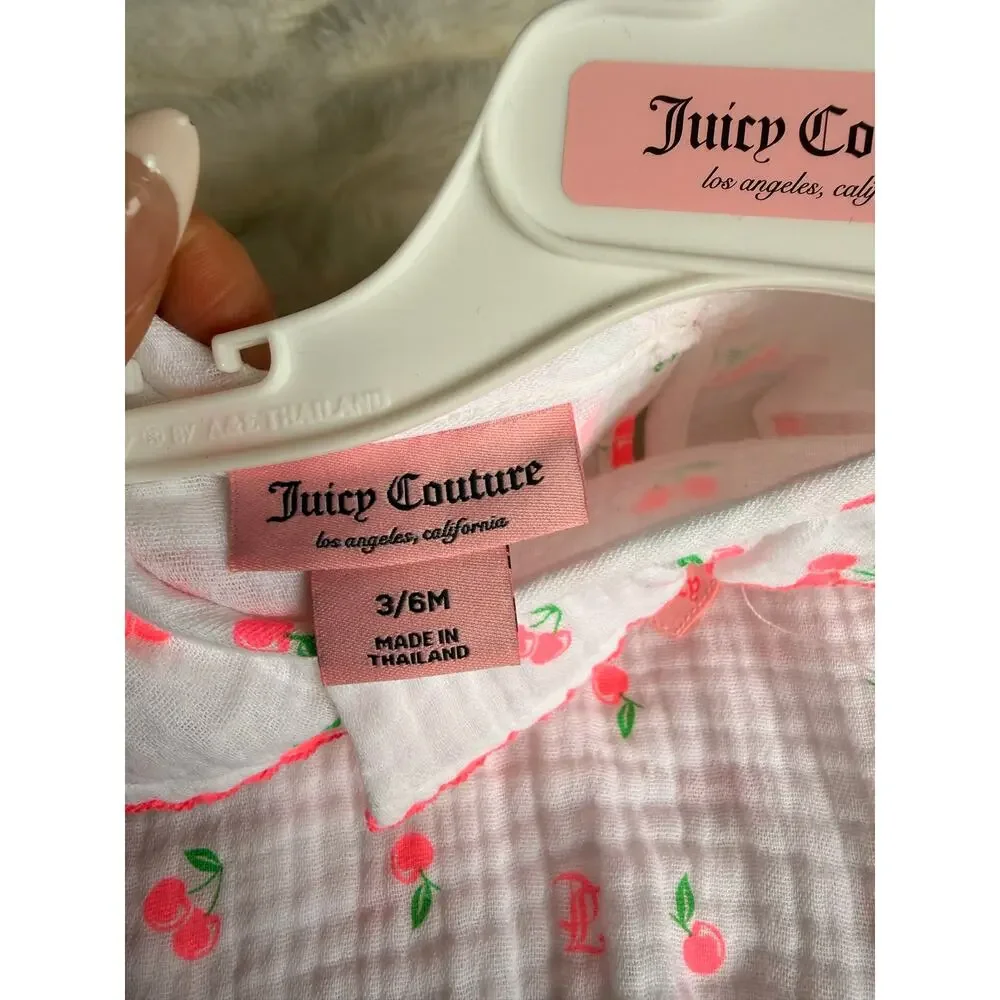 NWOT Juicy Couture 2-Piece Ruffle Trim Cherry Print